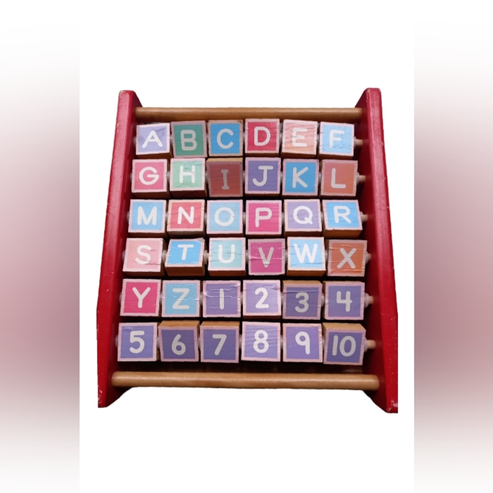 Wooden alphabet abacus